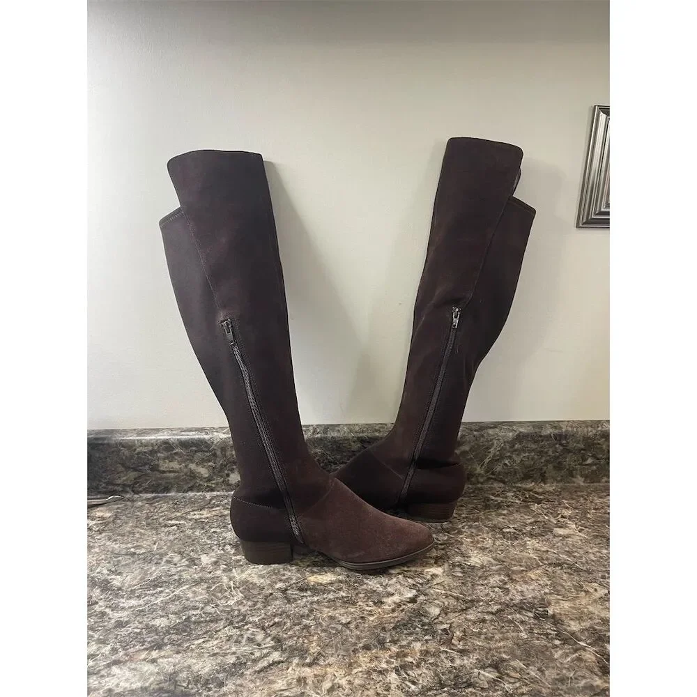 Aerosoles Women's Brown Knee-High Boots Size US 6 Zip Closure